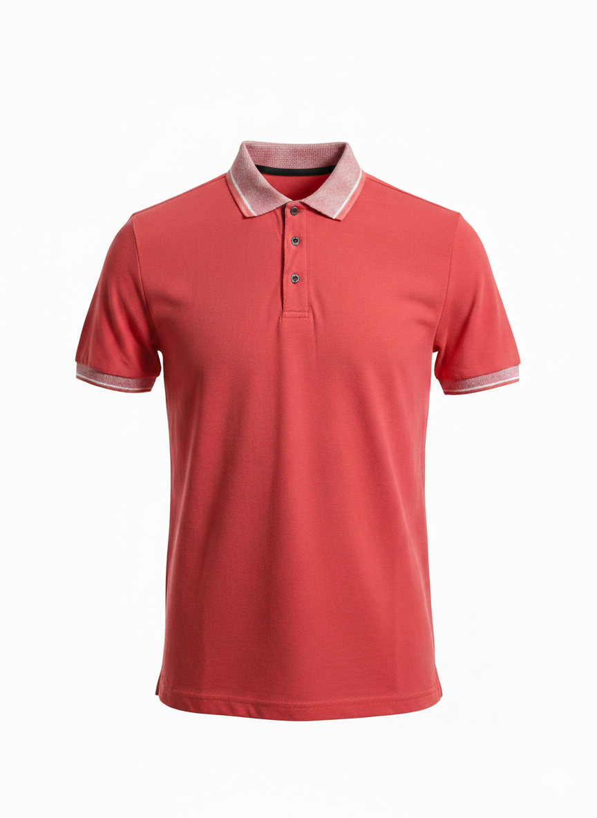 in plain orange polo