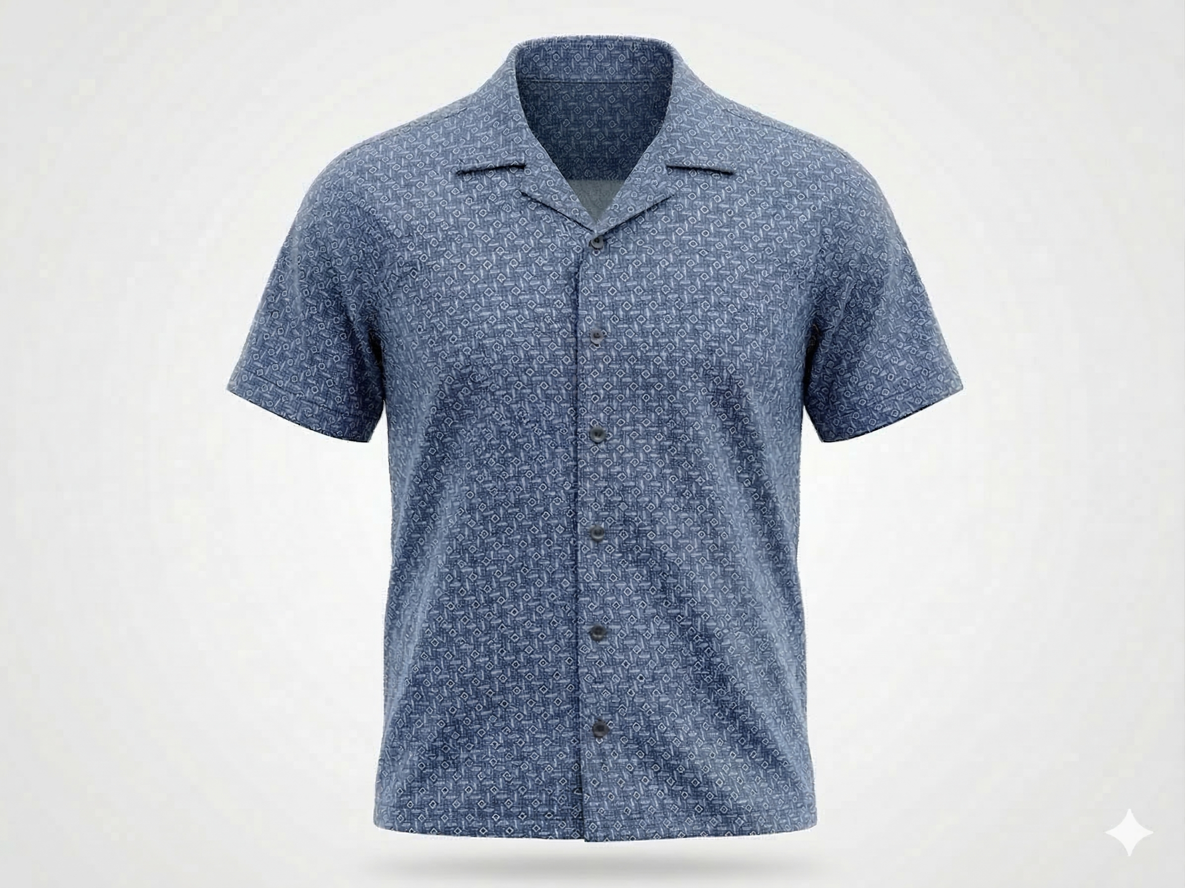 floral blue cuban shirt