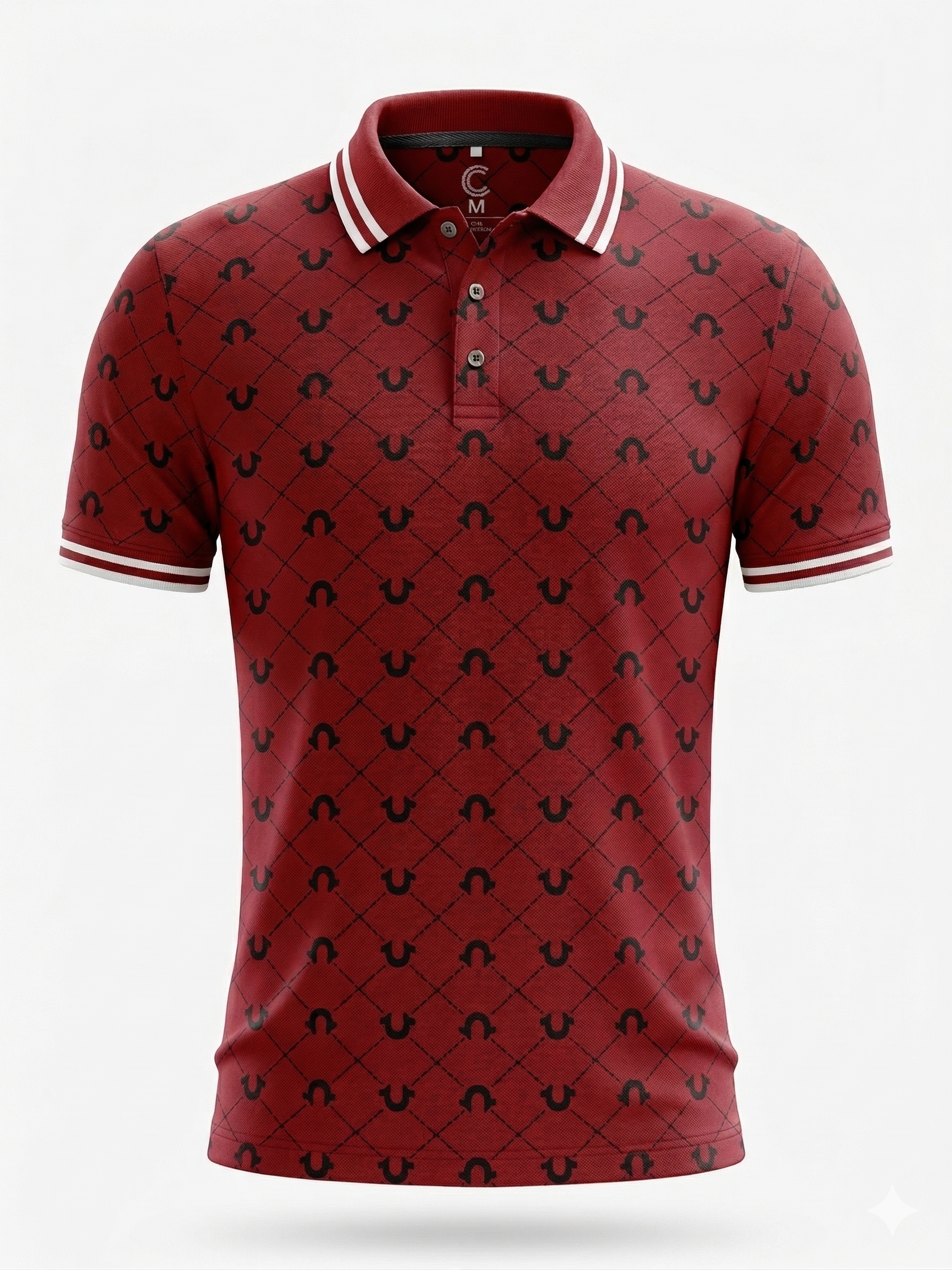 magnet print maroon polo