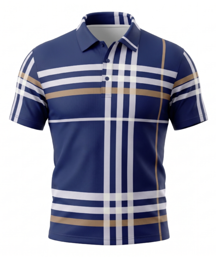 Royal Navy Plaid Sublimation Polo
