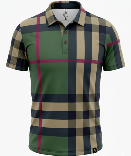 Green Beige Sublimation Polo