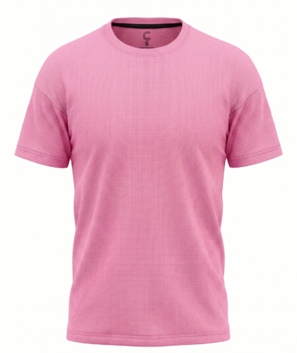 Rose Quartz Waffle Drop Shoulder Tee