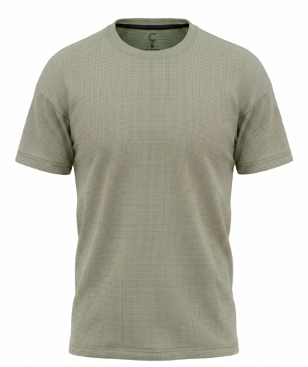 Sage Waffle Drop Shoulder Tee